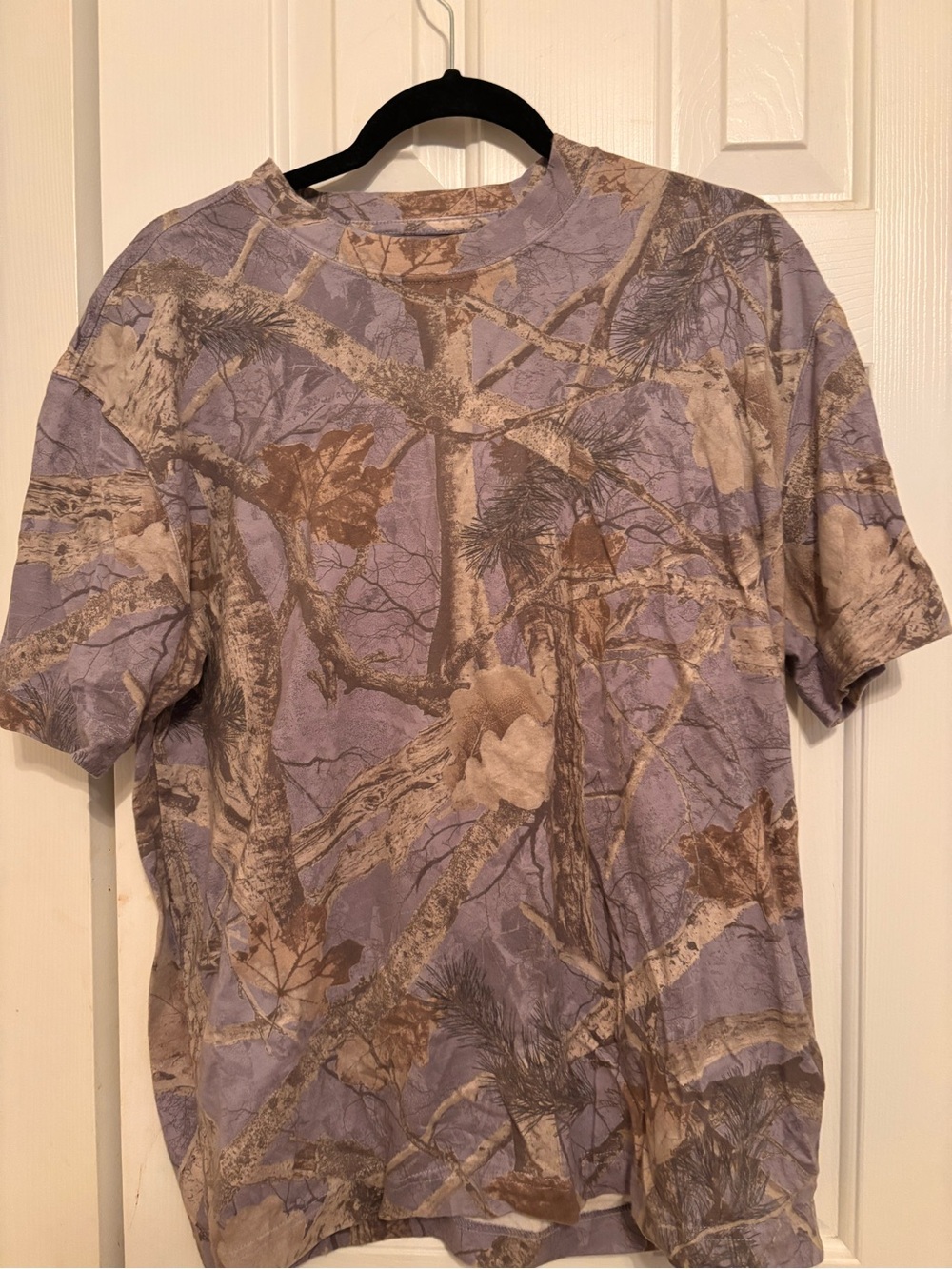 HOLLISTER Womens Purple Camouflage Boxy fit T-Shirt